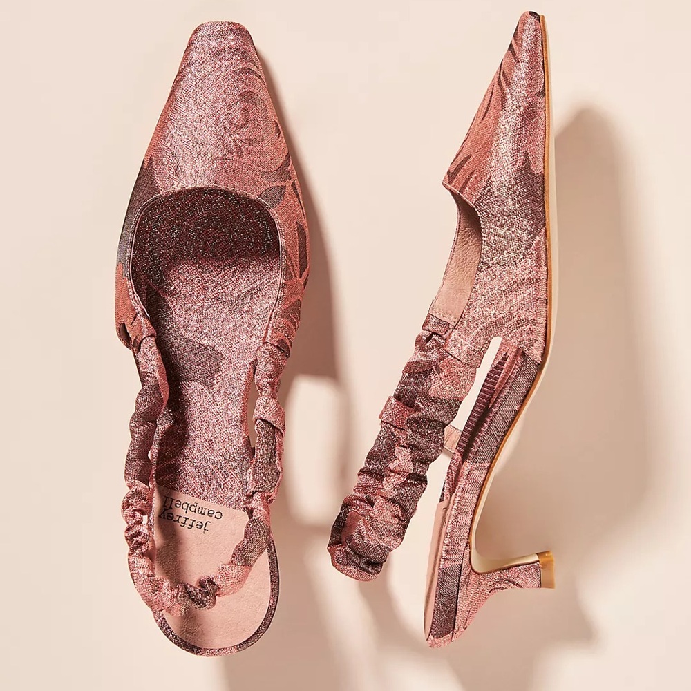 Josef Seibel Pink Velvet Slingback Heels